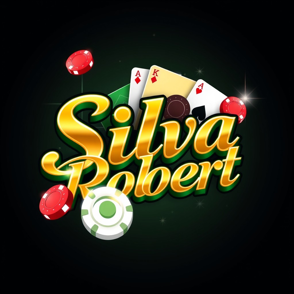 A 3D logo design for a casino named 'Silva Robert', featuring elegant and modern typography