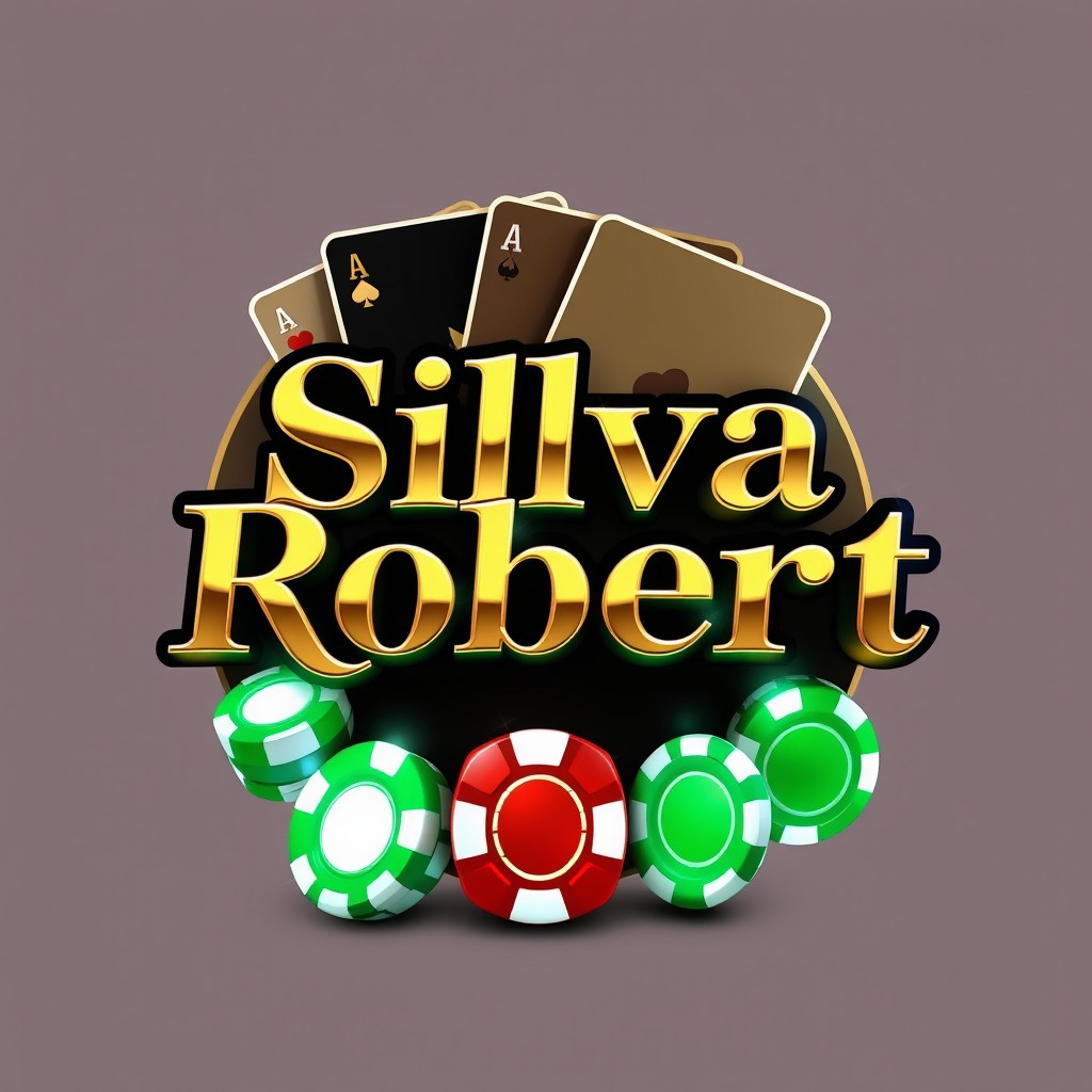 A 3D logo design for a casino named 'Silva Robert', showcasing a blend of elegance and excitement