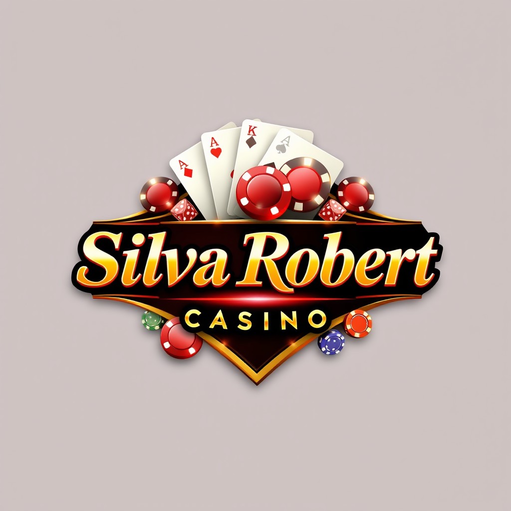 An elegant 3D logo design for a casino named 'Silva Robert'