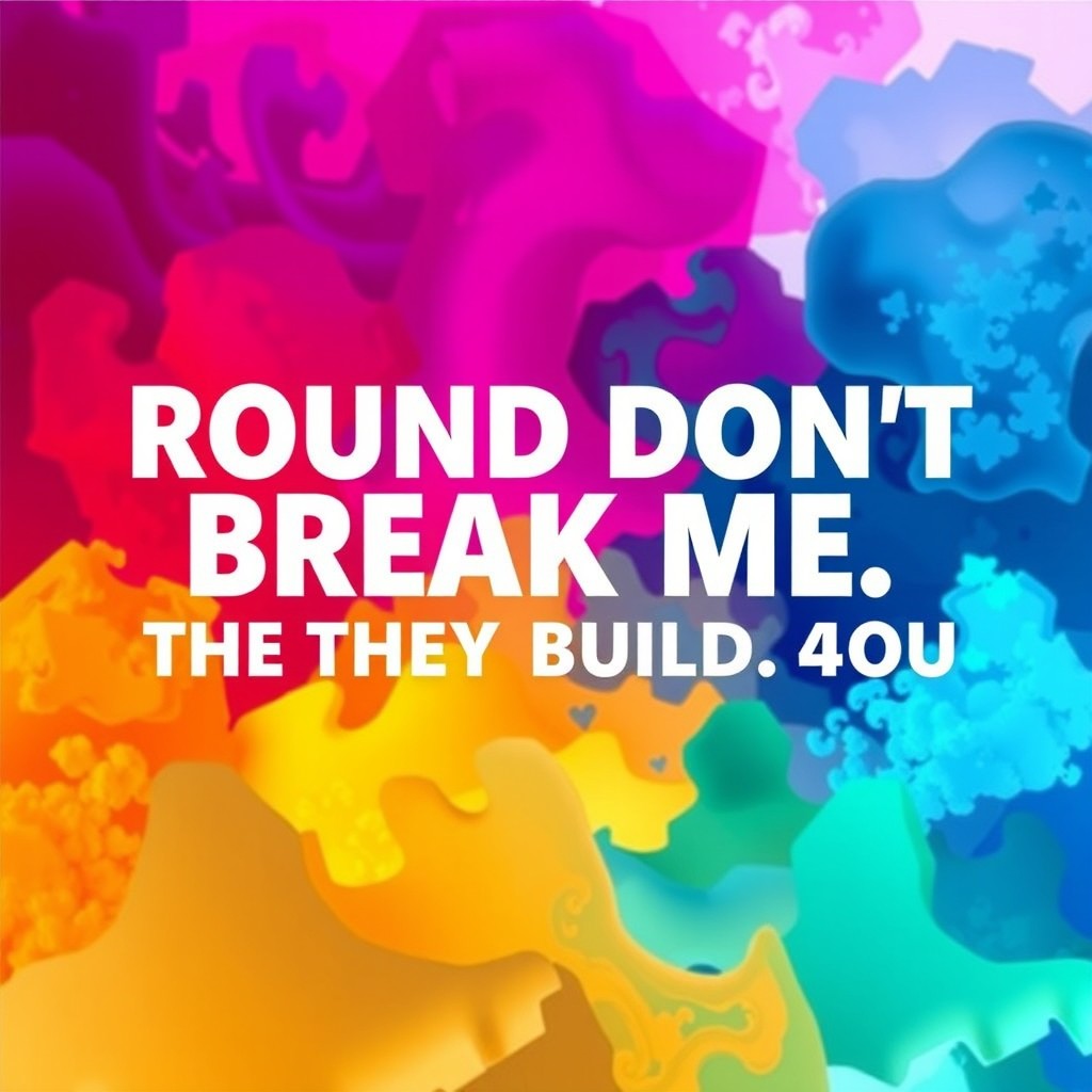 A motivational artwork featuring the phrase 'ROUND DON'T BREAK ME