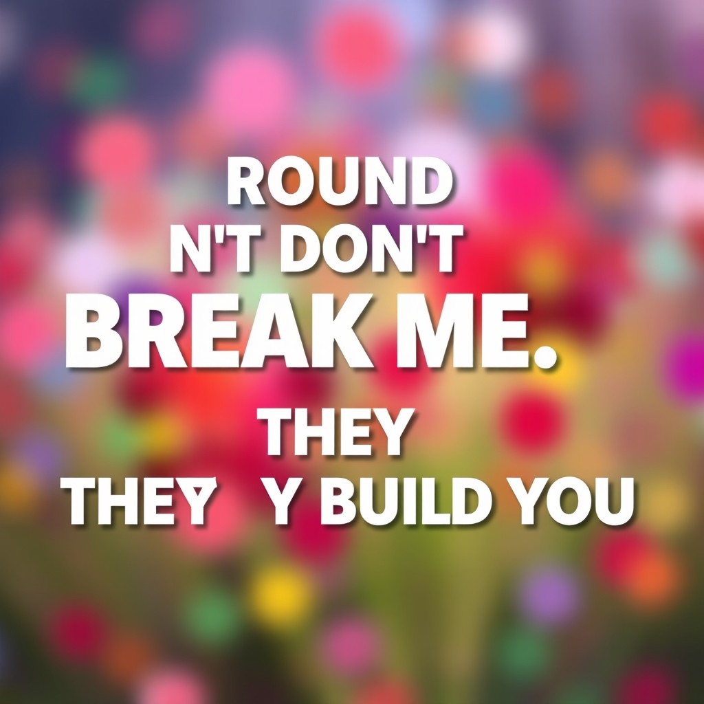 A motivational artwork featuring the phrase 'ROUND DON'T BREAK ME