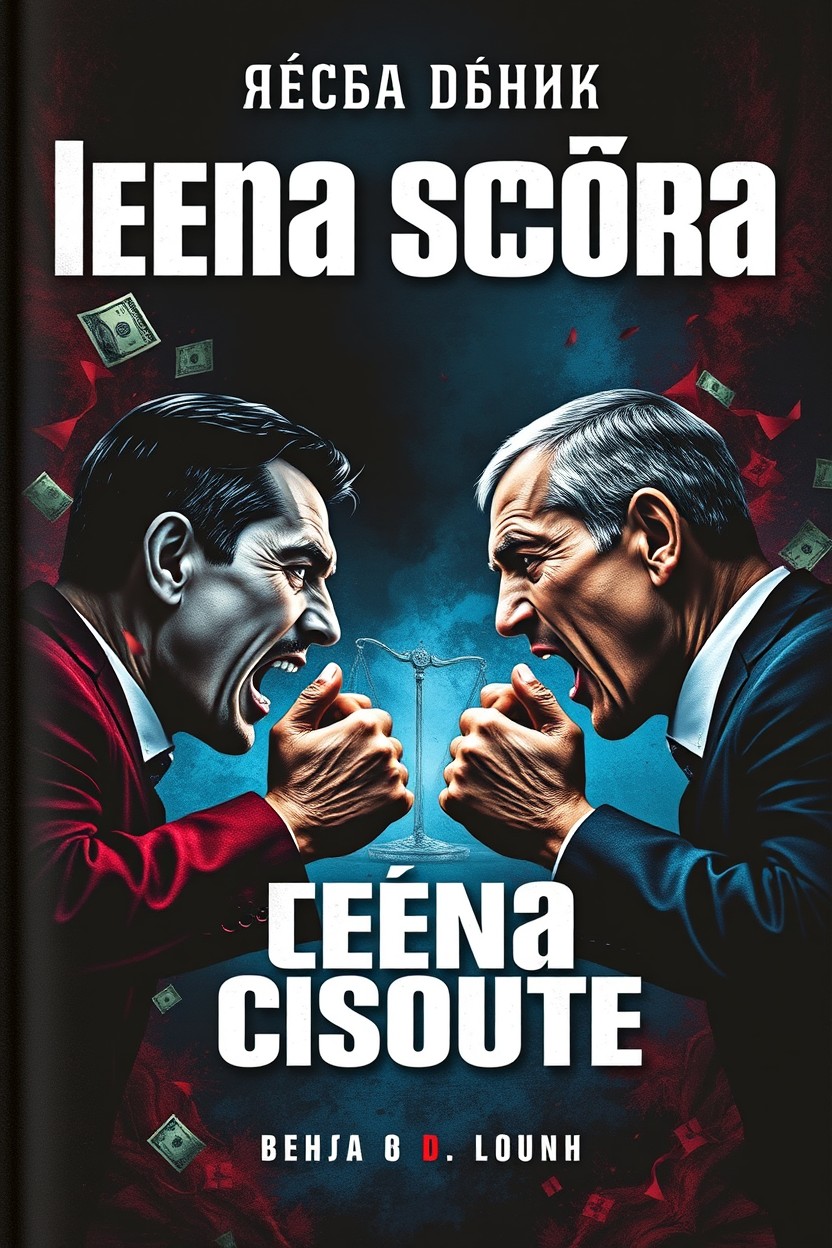 A dynamic and gripping book cover design for a fictional book titled 'Цена спора' (The Price of Dispute)