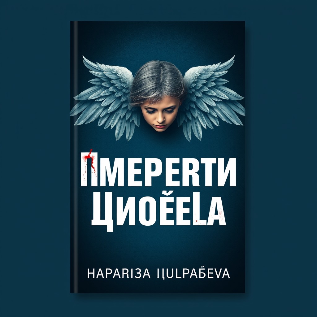 A book cover design featuring a dark blue background, centered on a sorrowful angel with broken wings, reflecting themes of loss and mortality
