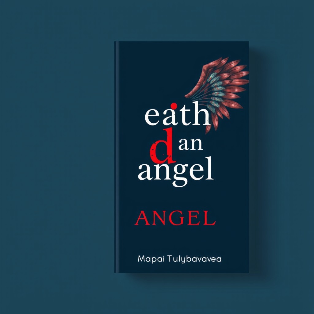 A book cover in dark blue featuring an angel with broken wings