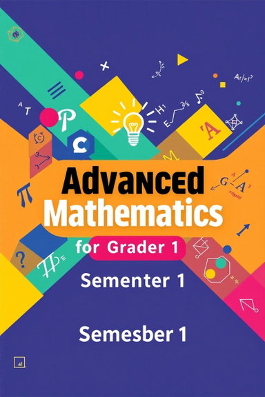 Eye-Catching Book Cover Design for Advanced Mathematics - 7th Grade