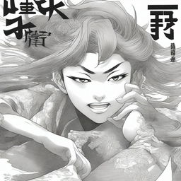 A high-quality illustration in the style of traditional Japanese manga