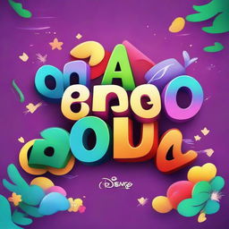 Generate an image of a magical, cartoon-style Disney movie title card with vibrant colors and whimsical fonts.