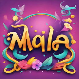 Create an image of a Disney-styled movie title card, embellished with magical, vibrant colors and whimsical fonts. The title should prominently display the name 'Mia'.