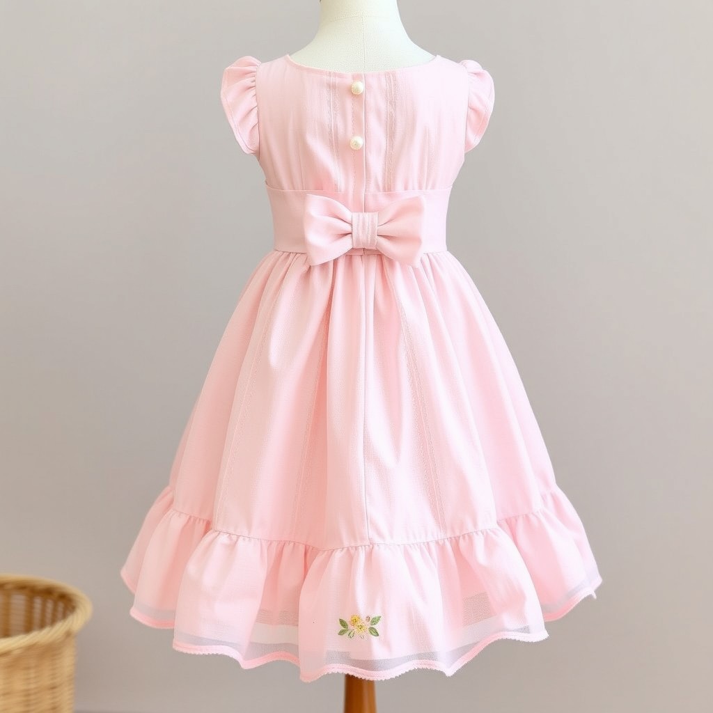 A delightful A-line knee-length dress called "Petal Breeze" crafted from a lightweight cotton-linen blend for ultimate comfort and breathability