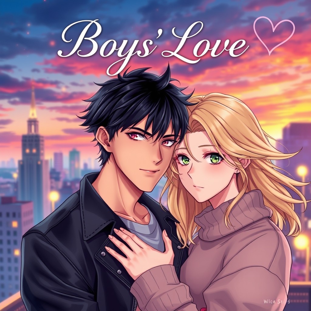 An eye-catching cover for a Boys' Love (BL) novel, featuring two handsome male characters in a romantic pose