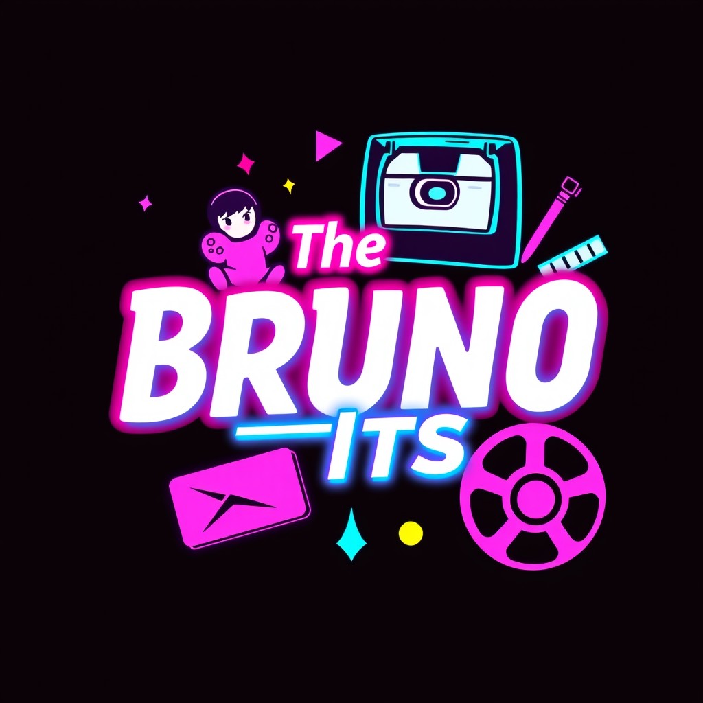 A professional logo for a YouTube channel named "TheBrunoBits"