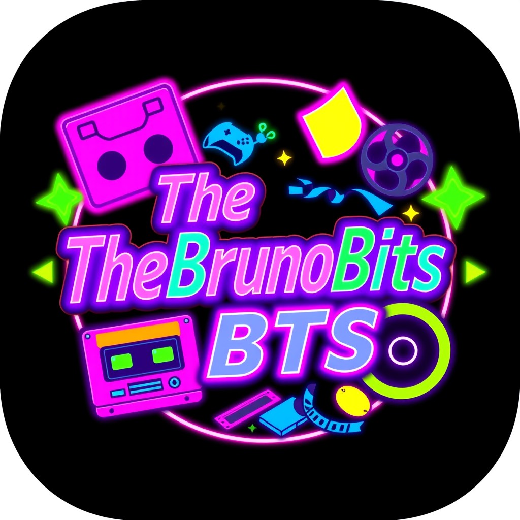 A vibrant and professional logo design for a YouTube channel named "TheBrunoBits