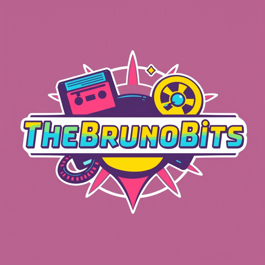 A professional logo design for a YouTube channel named "TheBrunoBits"