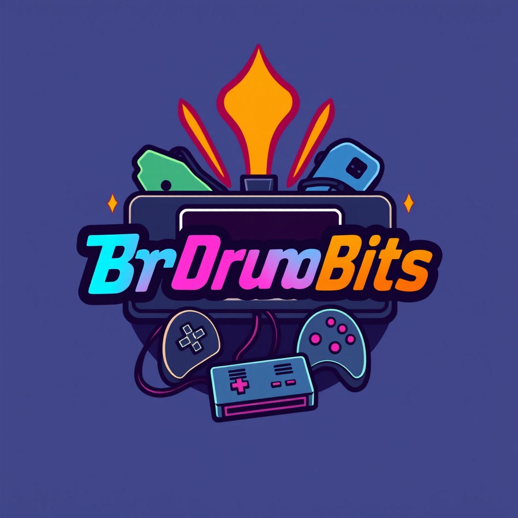 A professional logo design for a YouTube channel named 'TheBrunoBits'