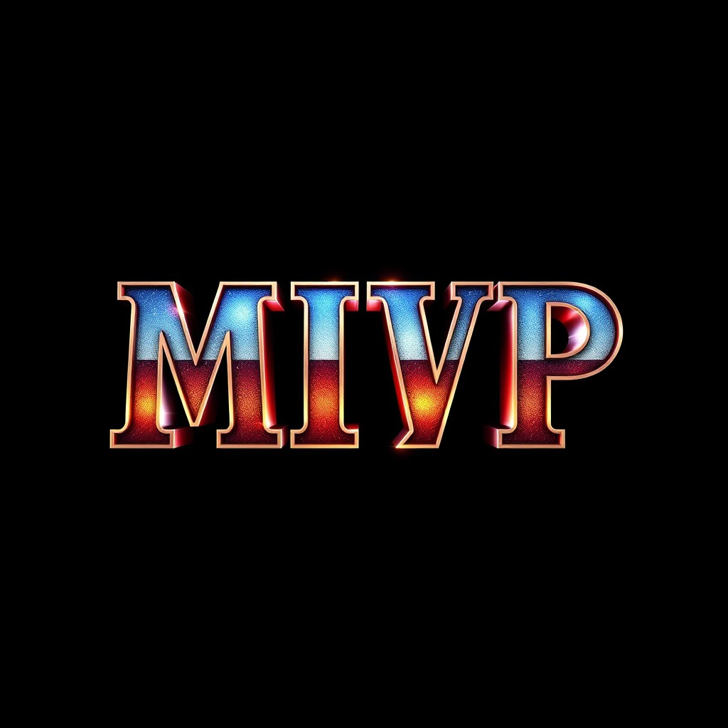 A striking image featuring the letters 'MVP' in large typography, centered on a black background