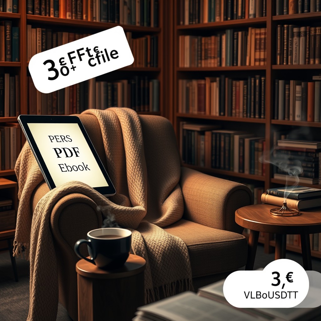 An elegant representation of a digital PDF eBook, featuring a sleek design on a tablet with a glowing screen