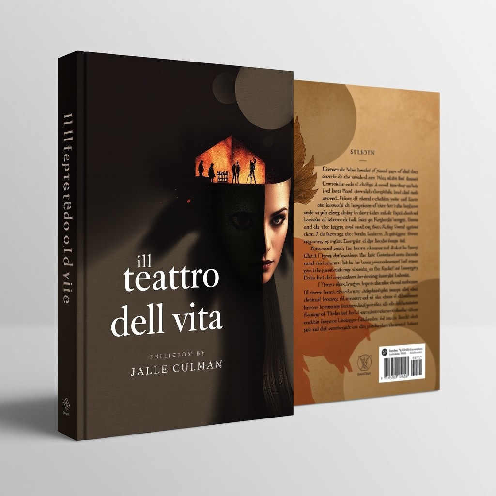 A captivating book cover design for a poetry collection titled "Ill teatro della vita"