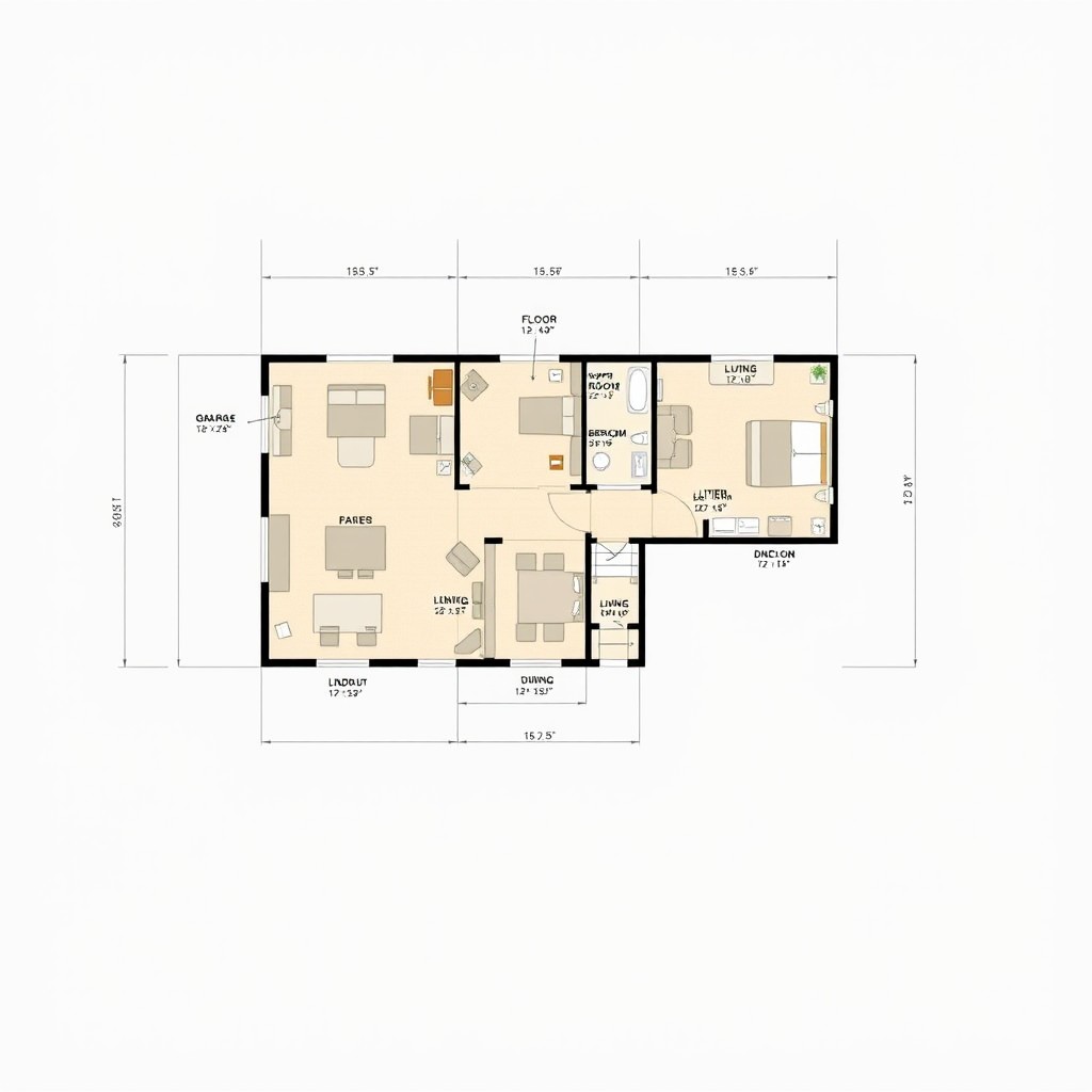 An exact architectural plan displaying a modern residential house layout