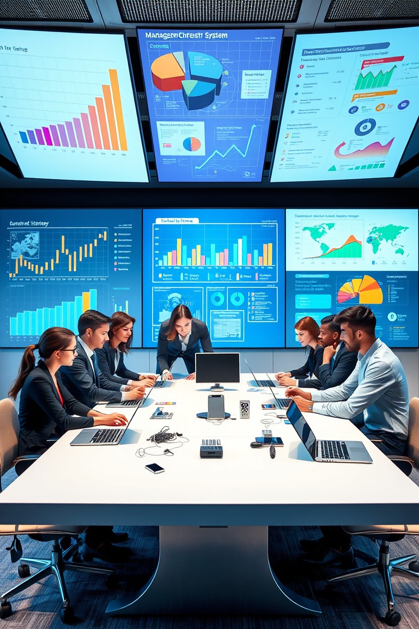 A comprehensive visual representation of a Management Information System (MIS) focusing on strategy, design, and implementation
