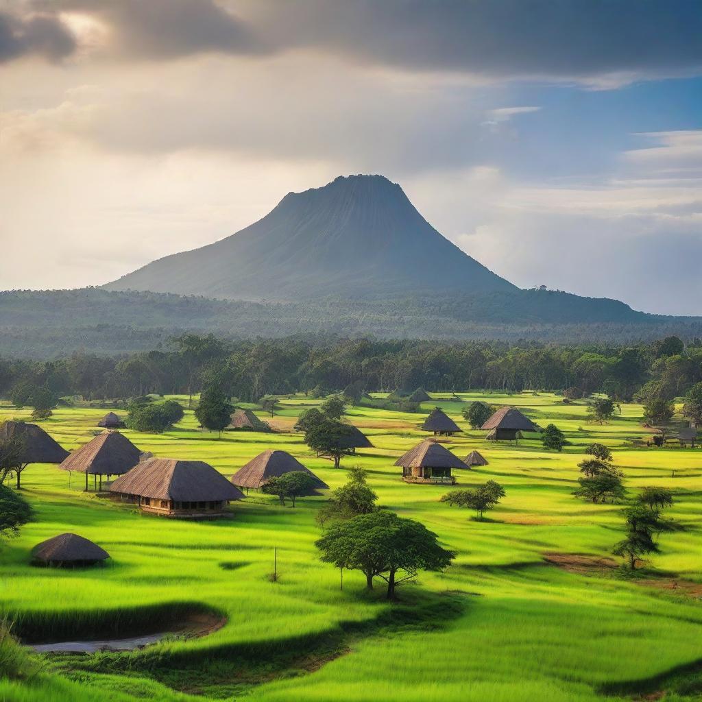 Beautiful landscape of Kudus region in Indonesia featuring dominant geographical features, architecture and lifestyle