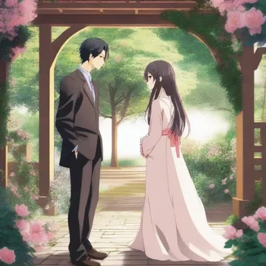 The protagonist and their love interest often meet under the beautiful arbor in the school courtyard, creating a romantic scene straight out of an anime.