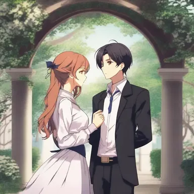 The protagonist and their love interest often meet under the beautiful arbor in the school courtyard, creating a romantic scene straight out of an anime.