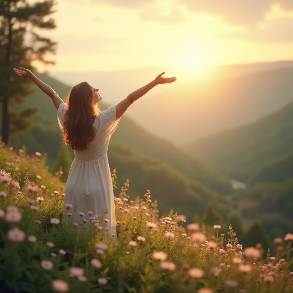 A serene and uplifting scene that embodies the essence of love and faith, inspired by the quote from Romans