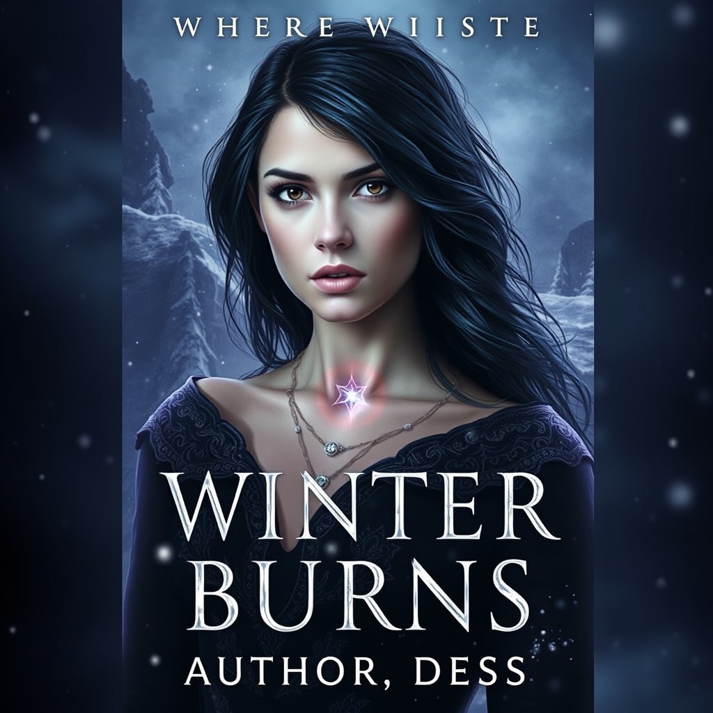 A custom book cover for 'Where Winter Burns' by author Dess, featuring a dark, emotional, and striking aesthetic