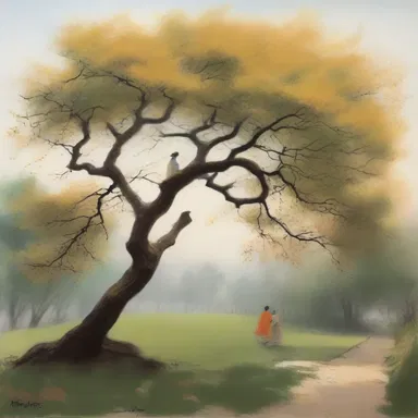 The painter skillfully depicted the arbor with delicate brushstrokes, capturing its graceful branches and swaying leaves.