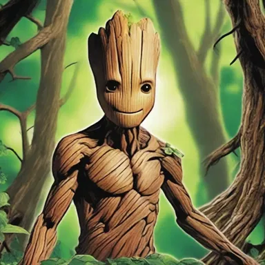 In the Marvel Universe, the character Groot is an arborary alien from Planet X, known for his famous catchphrase 'I am Groot.'