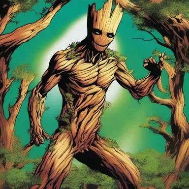In the Marvel Universe, the character Groot is an arborary alien from Planet X, known for his famous catchphrase 'I am Groot.'