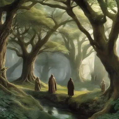 J.R.R. Tolkien's 'The Lord of the Rings' introduces the majestic arborary realm of Lothlórien, home to the mystical elves.