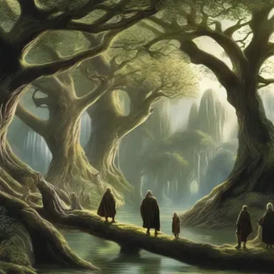 J.R.R. Tolkien's 'The Lord of the Rings' introduces the majestic arborary realm of Lothlórien, home to the mystical elves.