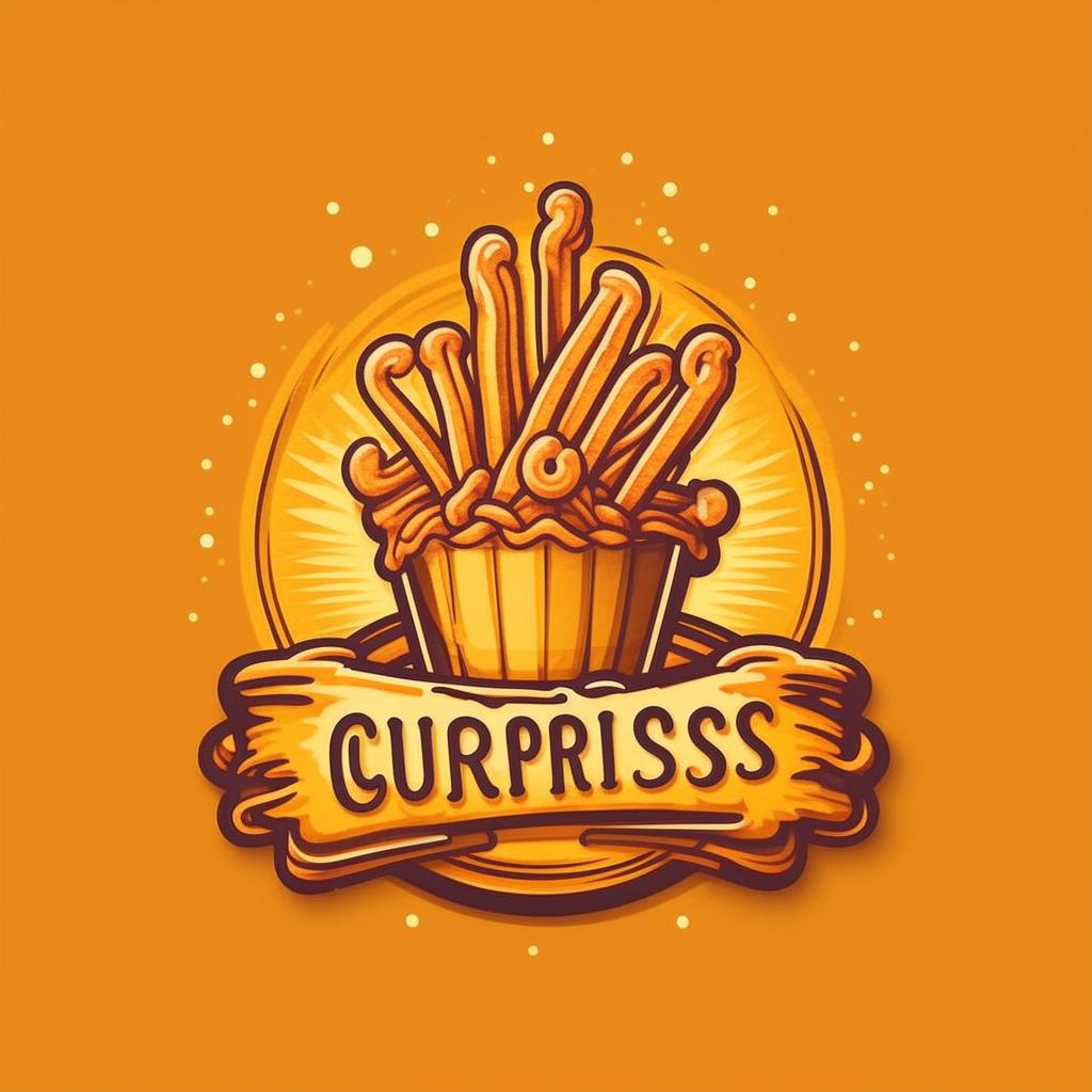 Create a visually appealing business logo for a churros company. The logo should integrate the brand name 'Churro Bliss', conjuring an enticing and joyful atmosphere.