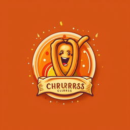 Create a visually appealing business logo for a churros company. The logo should integrate the brand name 'Churro Bliss', conjuring an enticing and joyful atmosphere.