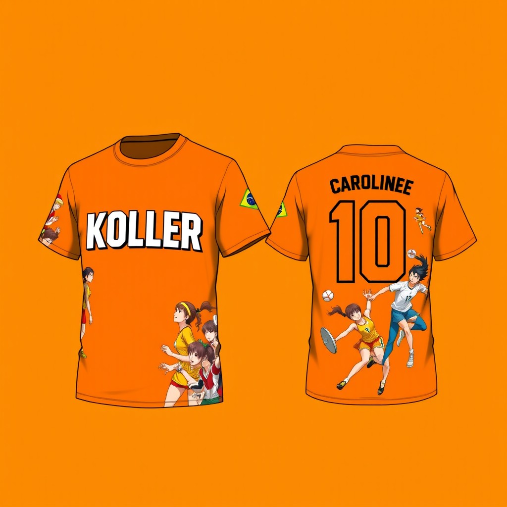 A vibrant design concept for two matching T-shirts