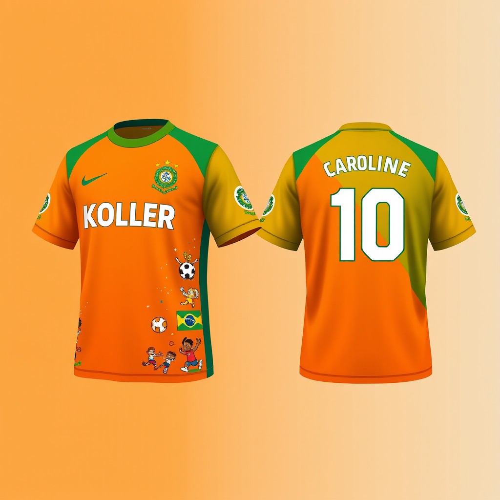 Design of two matching shirts: one shirt with the front view and the other with the back view