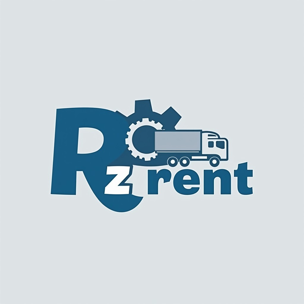 A minimalist and iconic logo design for 'Rz Rent', a utility rental company targeting transportation professionals