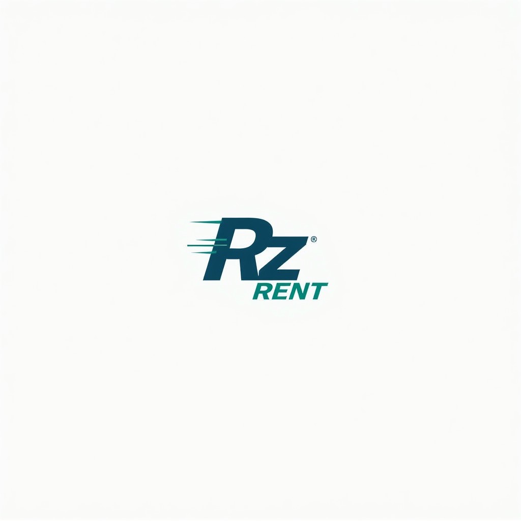 Five minimalist and iconic logo designs for 'Rz Rent', a utility rental company dedicated to parcel delivery professionals