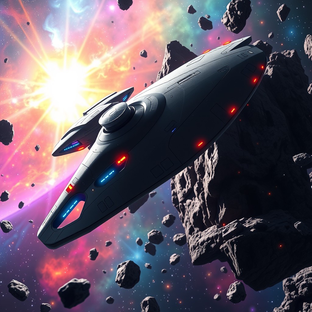 A futuristic starship design inspired by the NCC-1701-R, with sleek lines and a modern aesthetic