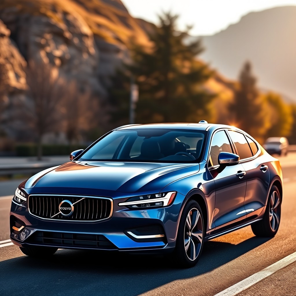A stunning modern Volvo fastback car, featuring a sleek and aerodynamic design with a streamlined silhouette