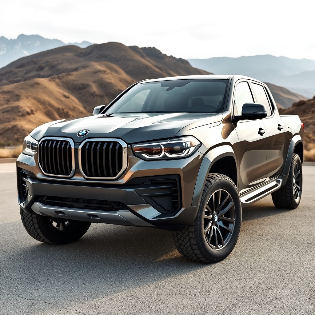 A stylish and powerful BMW truck, showcasing a sleek and modern design with sharp lines and an aggressive stance