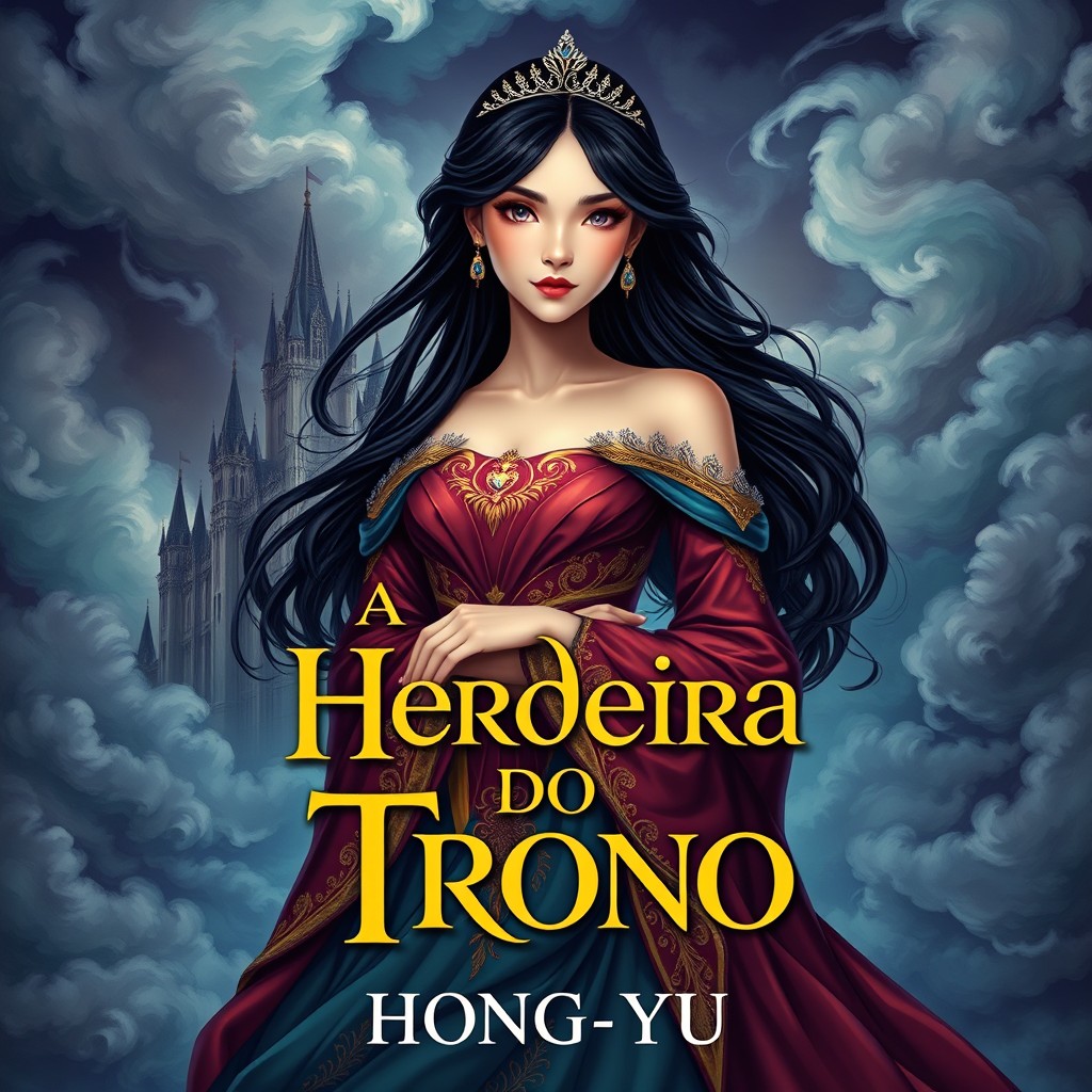 A captivating book cover for 'A Herdeira Do Trono' by author Hong-Yu