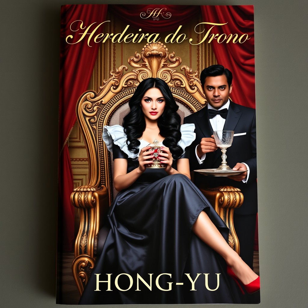 A striking book cover for 'A Herdeira do Trono' by author Hong-Yu