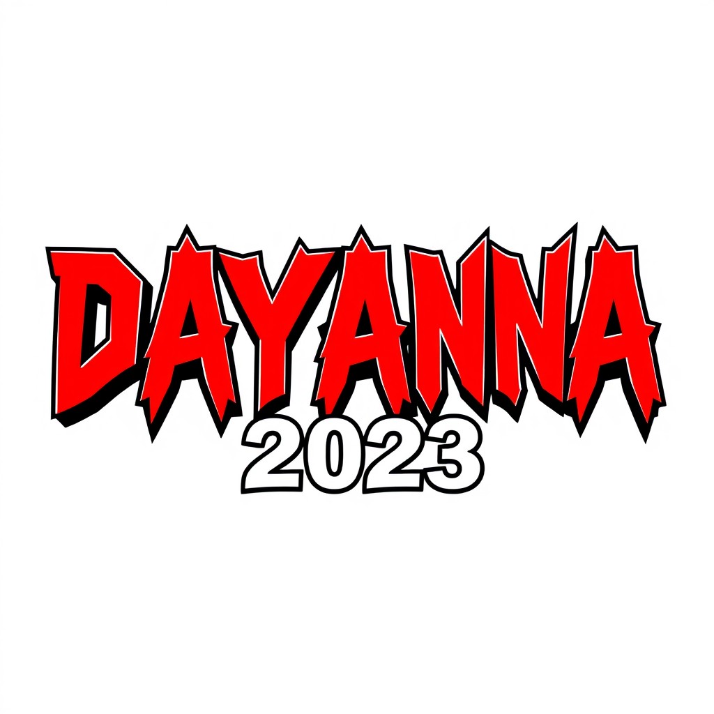A bold and energetic text logo featuring the word 'DAYANA 2023' designed in a rock music style