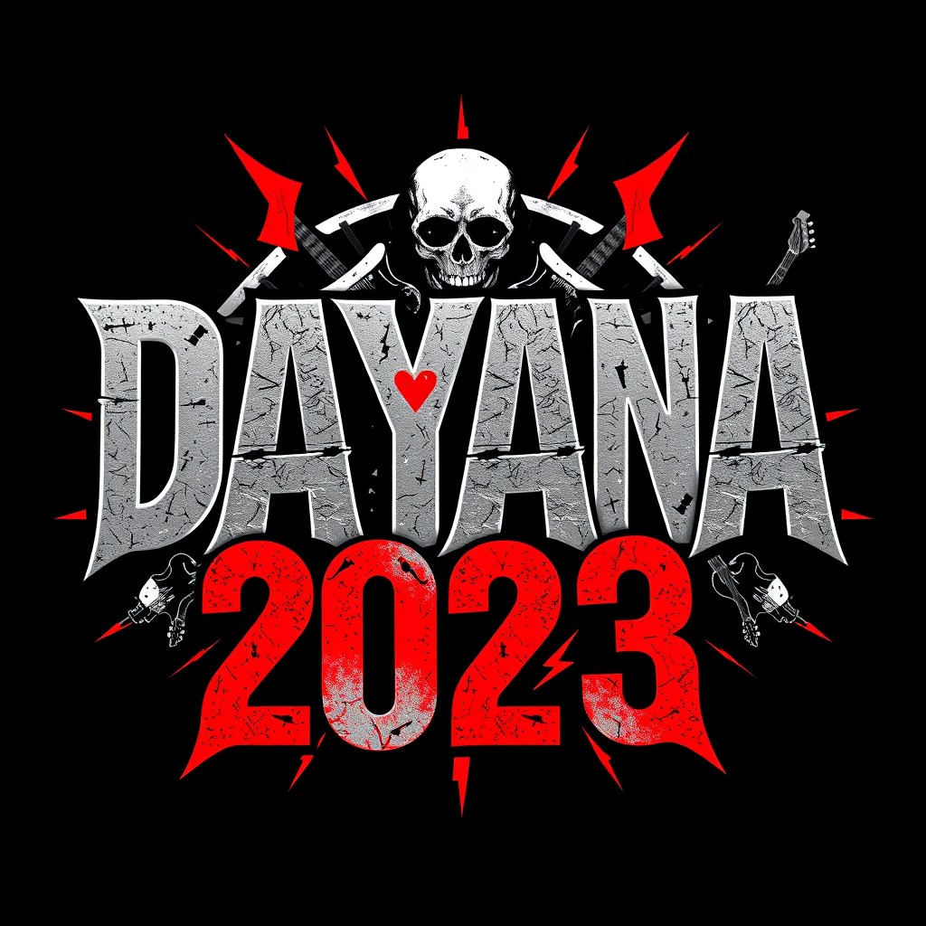 A bold and edgy graphic design featuring the text 'DAYANA 2023'
