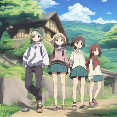 The anime series depicts a group of teenagers finding solace in an arcadian village hidden deep in the mountains.