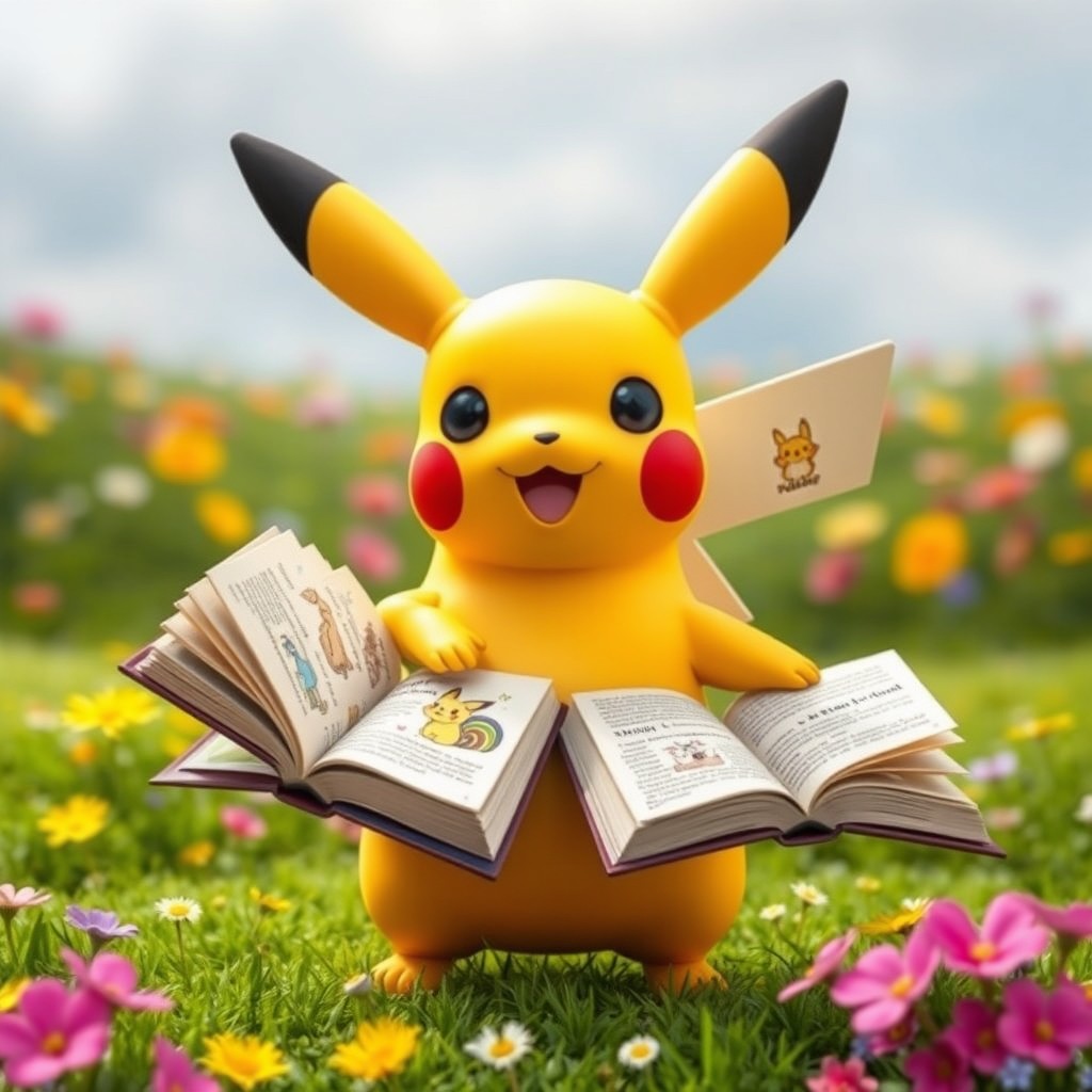 A whimsical creature featuring a Pikachu head with its signature large ears and playful expression, combined with a banana-shaped body that has a bright yellow color and a smooth peel texture