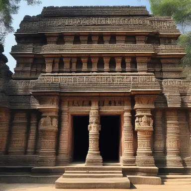 The temple was built with carved stones and intricate designs to archaise the sacred space and reflect the religious traditions of ancient times.