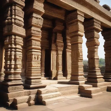 The temple was built with carved stones and intricate designs to archaise the sacred space and reflect the religious traditions of ancient times.